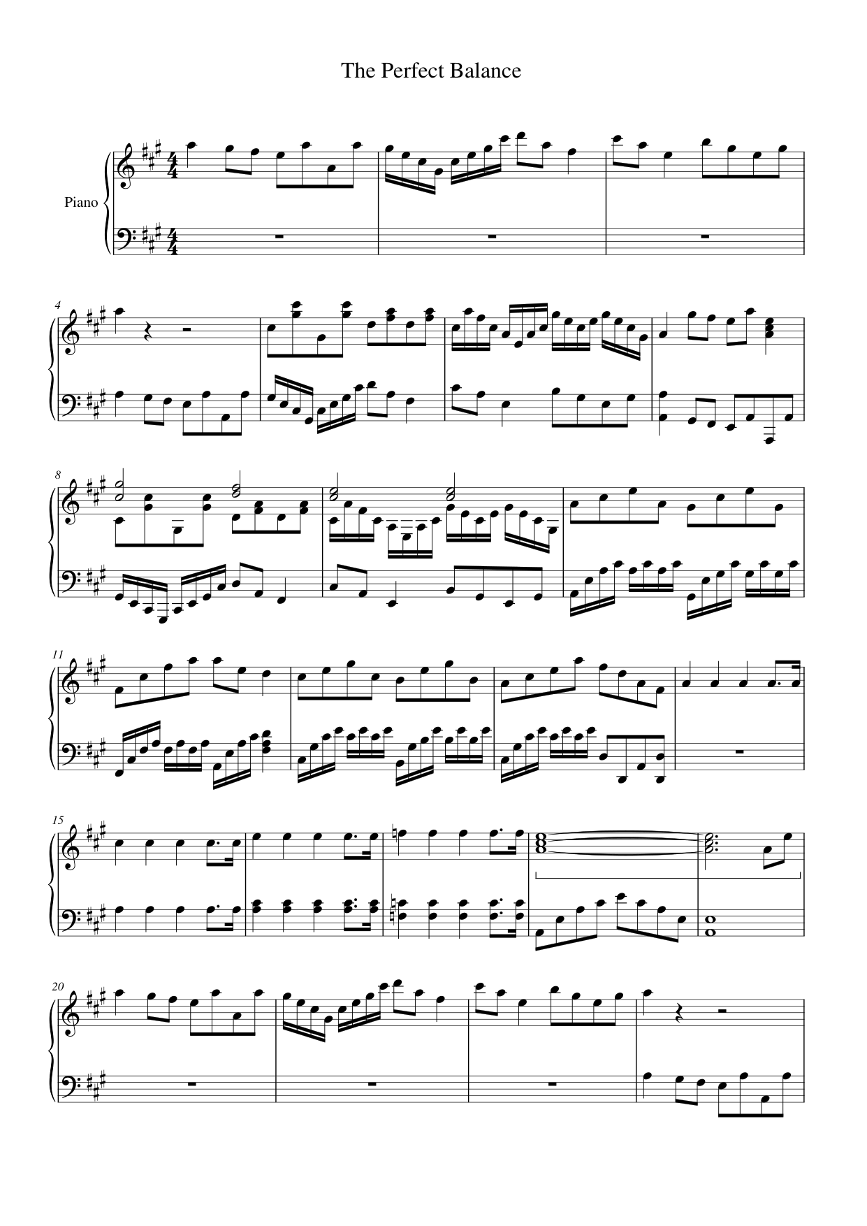 The Perfect Balance Piano Sheet Music Page 1 Free PDF