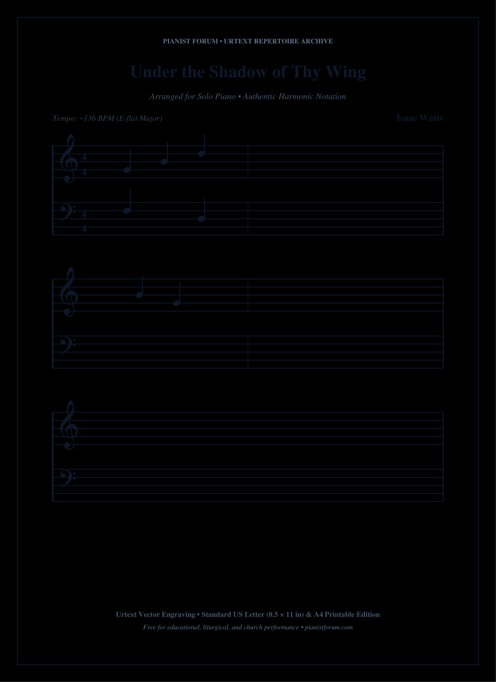 Under the Shadow of Thy Wing Piano Sheet Music Page 1 Free PDF