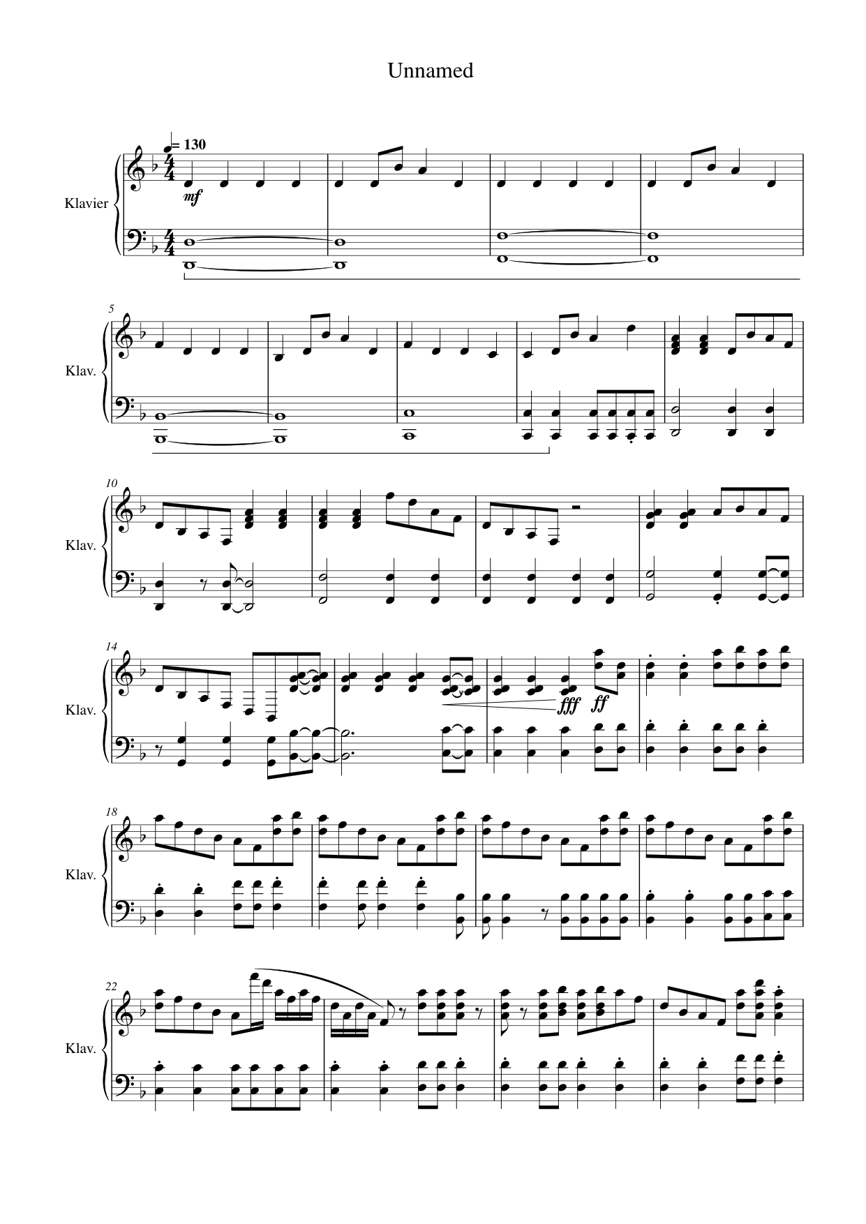 Unnamed Piano Sheet Music Page 1 Free PDF