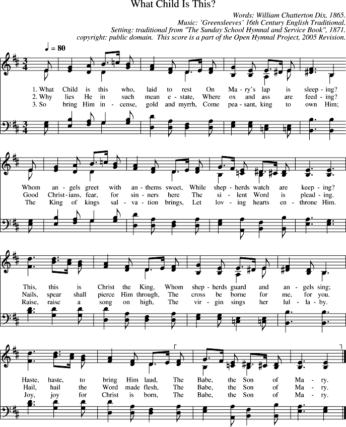 What Child Is This? Piano Sheet Music Page 1 Free PDF
