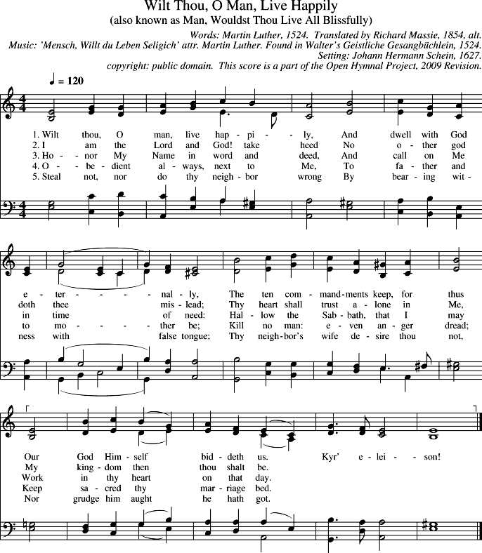 Wilt Thou, O Man, Live Happily Piano Sheet Music Page 1 Free PDF